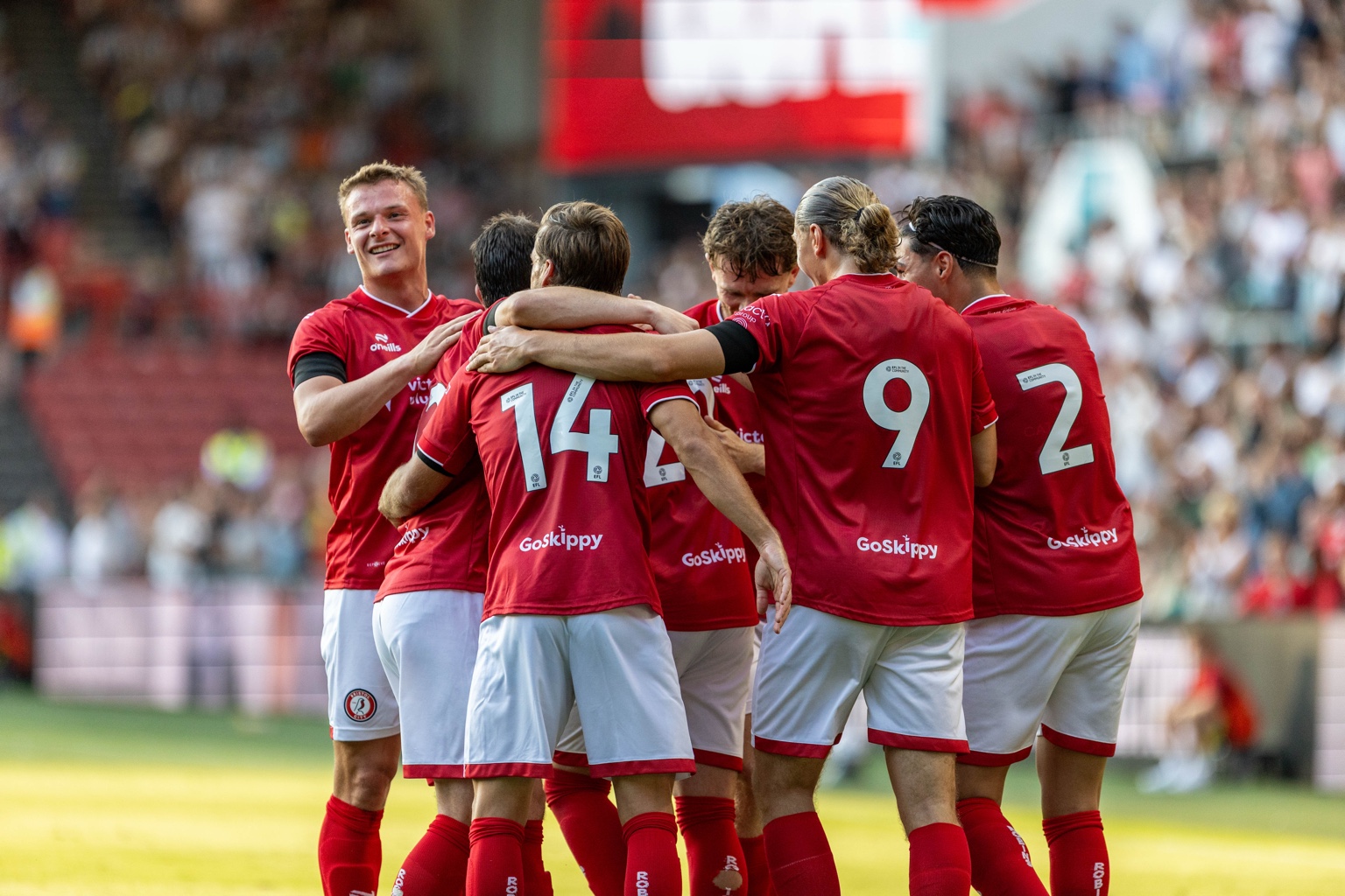 Football team celebration